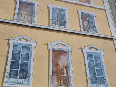 Trompe-l'oeil windows of the theatre — Street art in Grenoble
