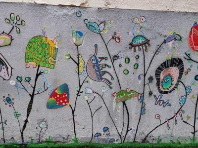Imaginary Garden with Fantastic Flowers I — Street art in Clermont-Ferrand