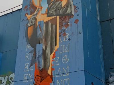 Cubist Warrior by Robe Sums, Berlin — Street art by Kobe Eins in Berlin