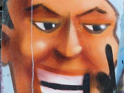 Smiling Cartoon Portrait — Street art in Soyons