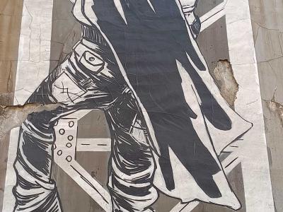 Caped Hero — Street art by Toy_Box in Prague