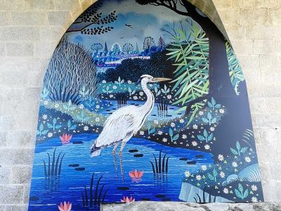 Heron in Marshland Clisson — Street art in Clisson
