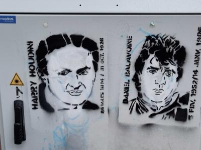 Houdini and Balavoine Stencil — Street art in Strasbourg