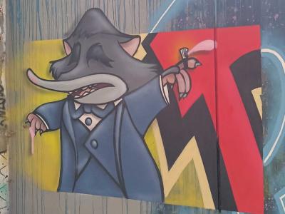 Espion cartoon rétro — Street art à Berlin