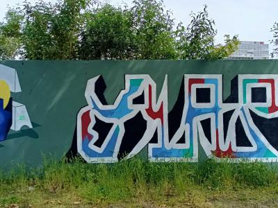 Two Pieces on a Green Wall — Street art in Nantes