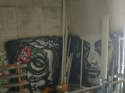 Catrina et Portrait Sombre — Street art à Paris