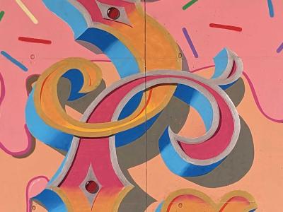Colorful Geometric Spirals — Street art in Soyons