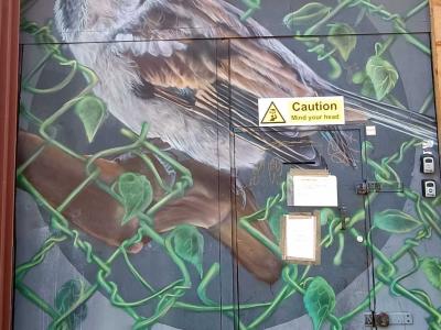 Oiseau et nature verts — Street art à London