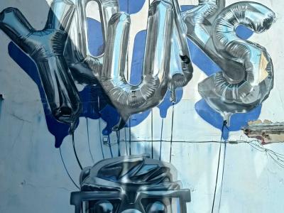 Up Yours Chrome Balloons — Street art by Fanakapan in London
