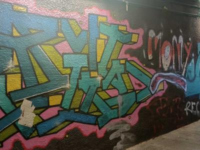 Multicolored Wildstyle Piece in Tunnel — Street art in Prague