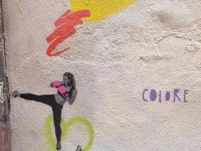 Combattante colorée, Clermont-Ferrand — Street art à Clermont-Ferrand