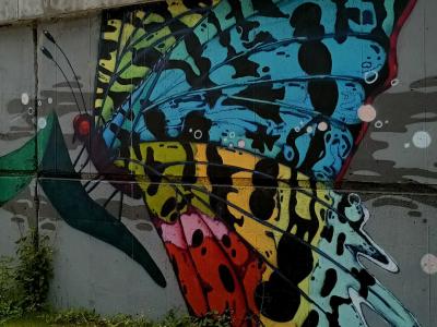 Papillon Géant Multicolore — Street art à Prague