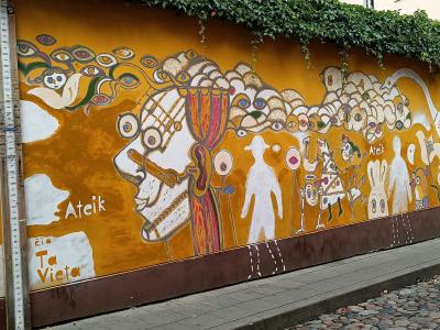 Ornamental historical composition — Street art in Vilnius