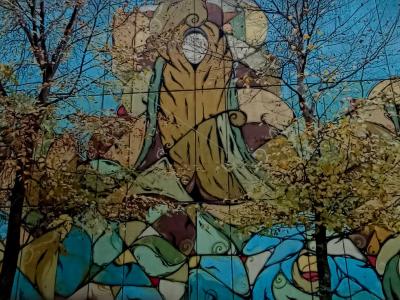 Grande fresque Art Nouveau par Hazul — Street art de Hazul à Porto