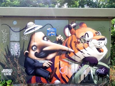 Homme et renard par Ador — Street art de Ador, Stom500 à Strasbourg