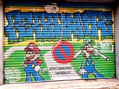 Football Players — Street art in Grenoble