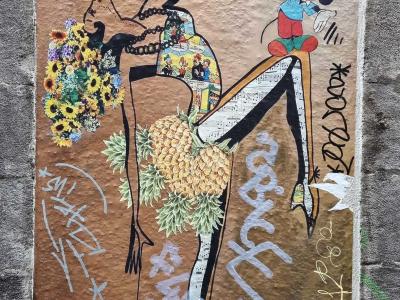 Floral Pop Culture Collage — Street art in Clermont-Ferrand