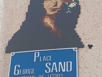 George Sand Mosaic — Street art by Mifamosa in Bourges