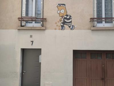 Bart Simpson Escaping in Mosaic — Street art by Tag Lady in Clermont-Ferrand