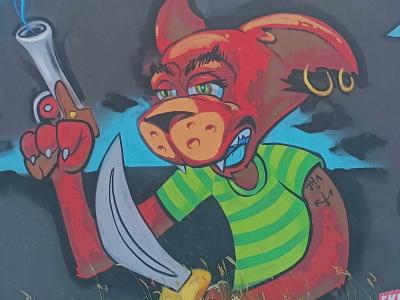 Playful Demon — Street art in Saint-Nazaire