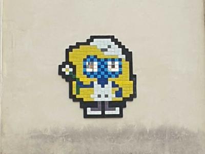 Space Invader PA_0480 — Smurfette — Street art by Invader in Paris