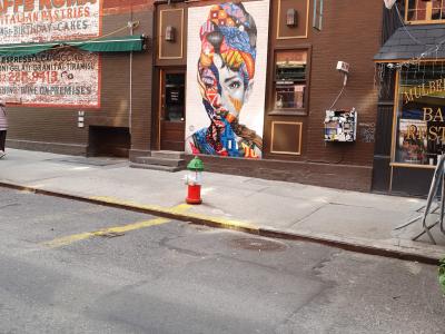 Abstract Multicolor Female Portrait Graffiti — Street art in New York