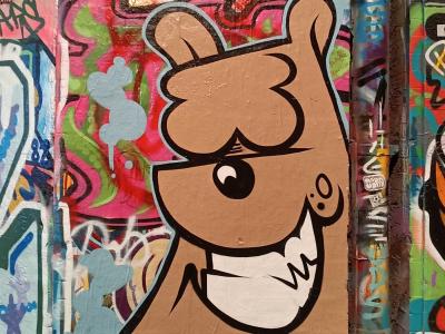 Playful Cartoon Face — Street art in London