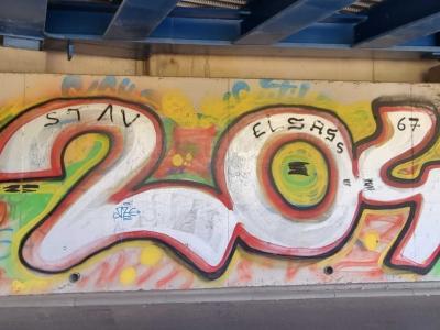 Graffiti '2074' référence à l'Alsace — Street art à Strasbourg