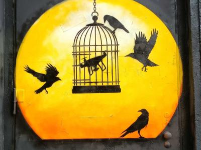 Free Birds and Cage by Osch — Street art by Otto Schade in Berlin