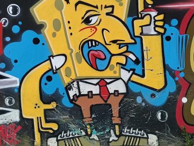 Bob l'éponge graffeur — Street art à Redon