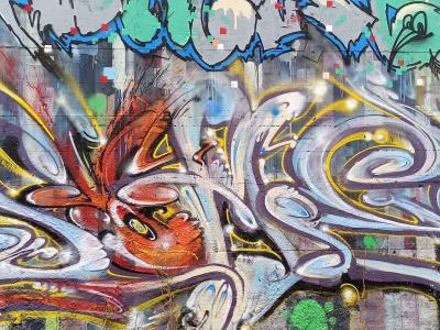 Silver Wild Style with Red Creature — Street art in Berlin