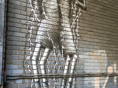 Stylized Anatomy — Street art by PHLEGM in London