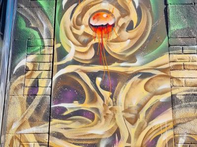Cosmic Jellyfish by Newi — Street art by Newi (Julien Berland) in Clermont-Ferrand