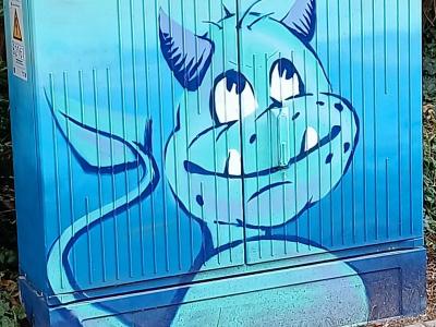 Visage Cartoon Comique Boîte — Street art à Berlin