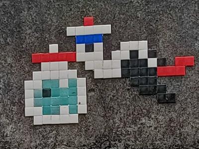 Mosaic Colorful Pixel Art Creatures — Street art by Stork Pixelart in Nantes
