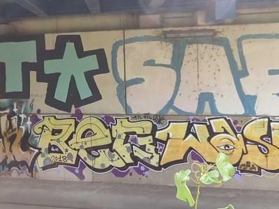 Tags sous pont — CPT Safe et BertWash — Street art à Strasbourg