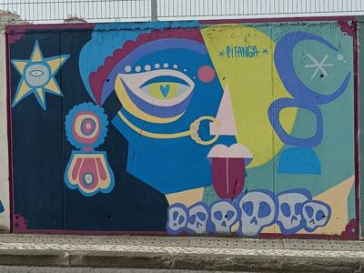 Profil bleu et jaune — Street art de Pitanga à Lisboa