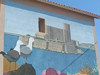 Mouettes et château d'If, rue de la Douane — Street art de OCM Vibration à Marseille