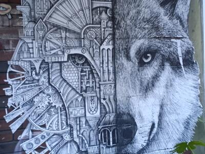 Mechanical wolf by Ardif — Street art by Ardif in Düsseldorf