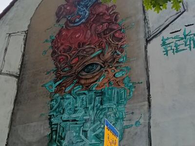 The eye, Esk Reyn's biomechanical eye — Street art by Esk Reyn in Köln