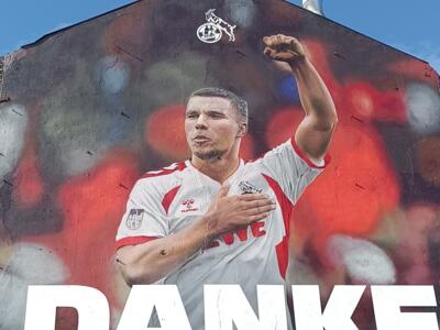 Danke Podolski, FC Köln's tribute — Street art by Concrete Candy in Köln