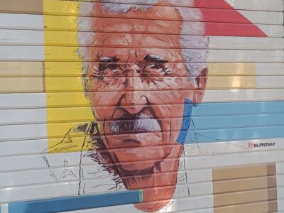 Portrait of an elderly man by Slimensay — Street art by Slimensay in Marseille