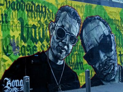 Baddadan, le double portrait par Dire 132 — Street art de Dire 132, Bonar à Marseille