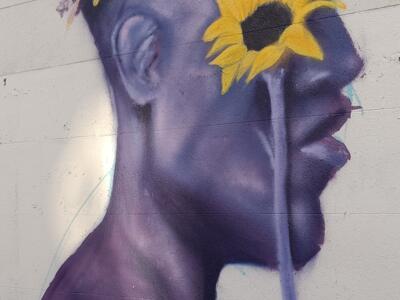 Man with a Sunflower for an Eye — Street art in Marseille