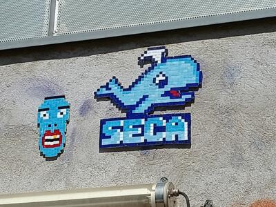 Baleine en tesselles signée Seca — Street art à Marseille