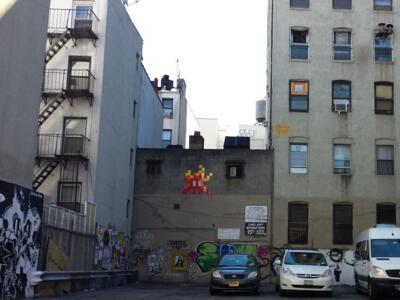 NY_152, Space Invader on 107 REAR Mott Street — Street art by Invader in New York