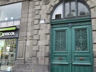 CLR_11, Space Invader on Place Delille — Street art by Invader in Clermont-Ferrand