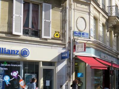 PA_1251, Space Invader on 8 place Tristan Bernard — Street art by Invader in Paris
