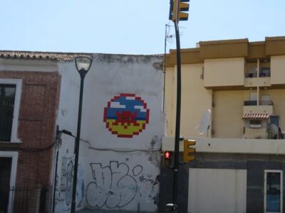 MLGA_10, Space Invader on Avenida Juan Sebastián Elcano — Street art by Invader in Málaga