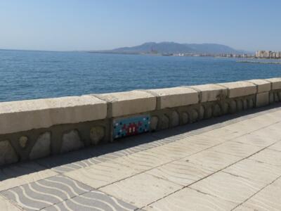 MLGA_02, Space Invader on Paseo Marítimo Pablo Ruiz Picasso — Street art by Invader in Málaga